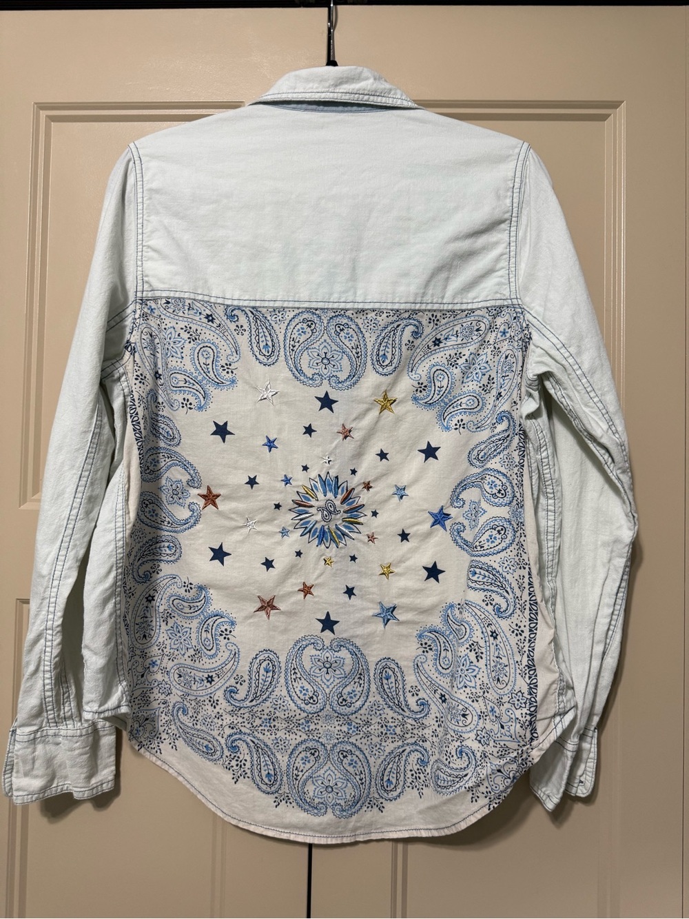 Free People "Bandana Bandit" Button Down Shirt M - Picture 6 of 10